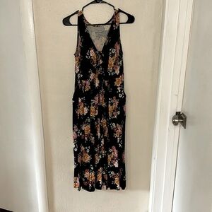 Torrid Black Floral Knit Maxi Dress Size 00